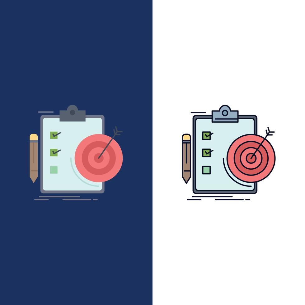 goals report analytics target achievement Flat Color Icon Vector