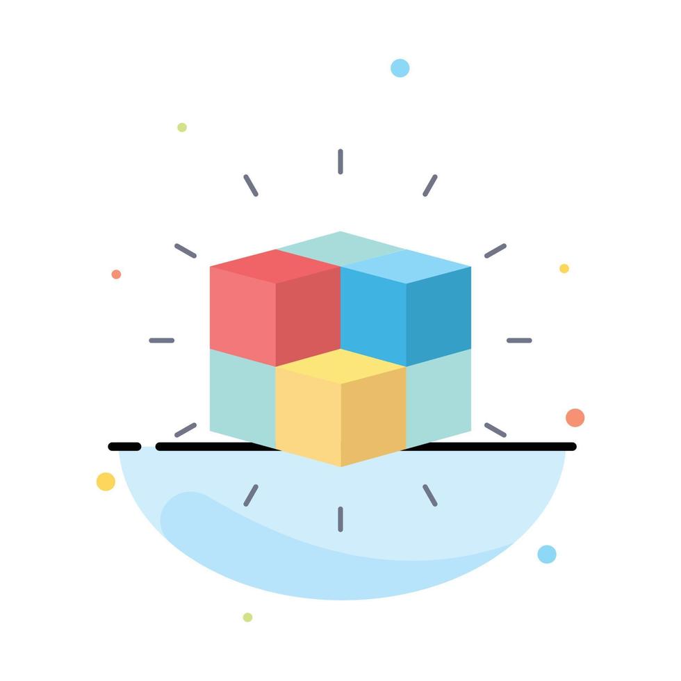 box labyrinth puzzle solution cube Flat Color Icon Vector