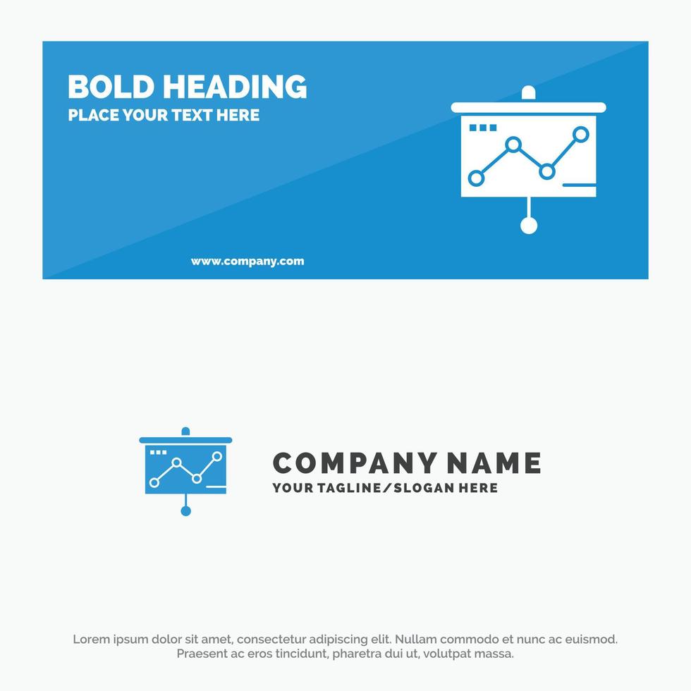 Chart Presentation Graph Projector SOlid Icon Website Banner and Business Logo Template vector