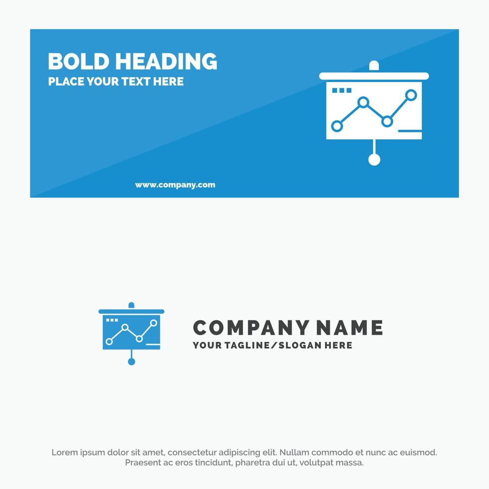 Chart Presentation Graph Projector SOlid Icon Website Banner and Business Logo Template vector