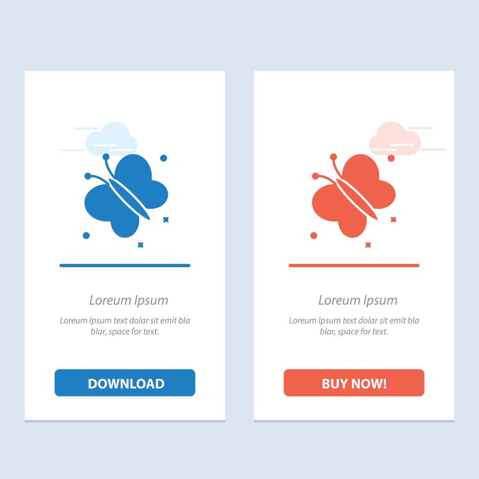 Butterfly Fly Spring Beauty  Blue and Red Download and Buy Now web Widget Card Template vector