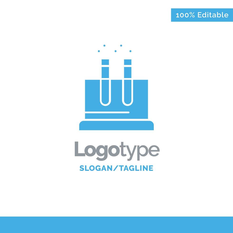 Lab Test Tube Science Blue Solid Logo Template Place for Tagline vector