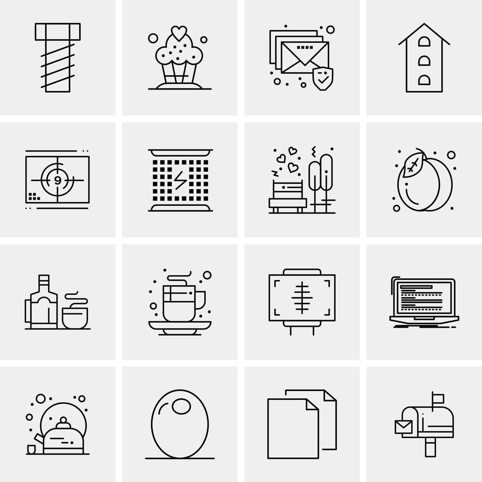 16 iconos universales de negocios vector ilustración de icono creativo para usar en proyectos relacionados con la web y dispositivos móviles