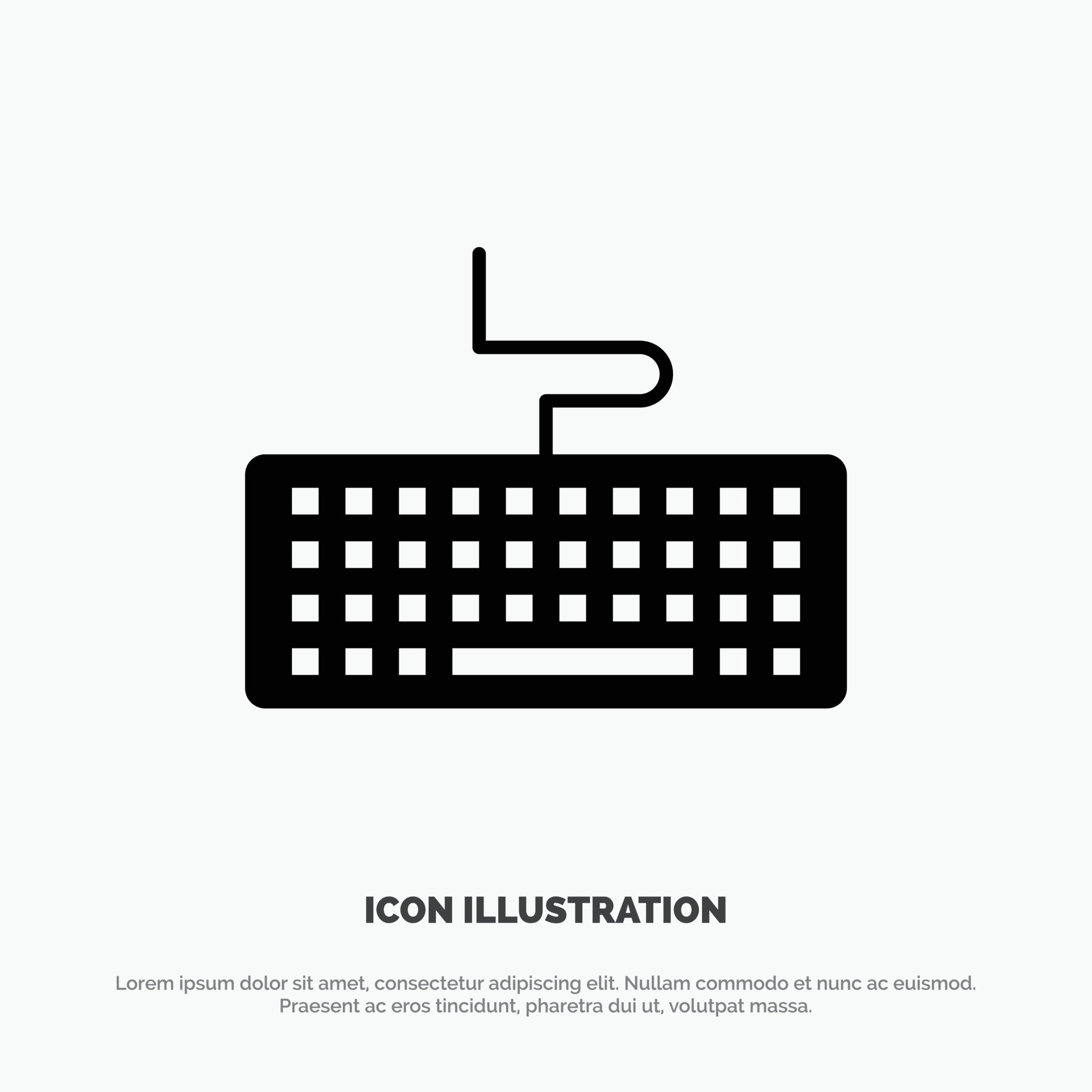 Key Keyboard Hardware Education Solid Black Glyph Icon 13140737 Vector