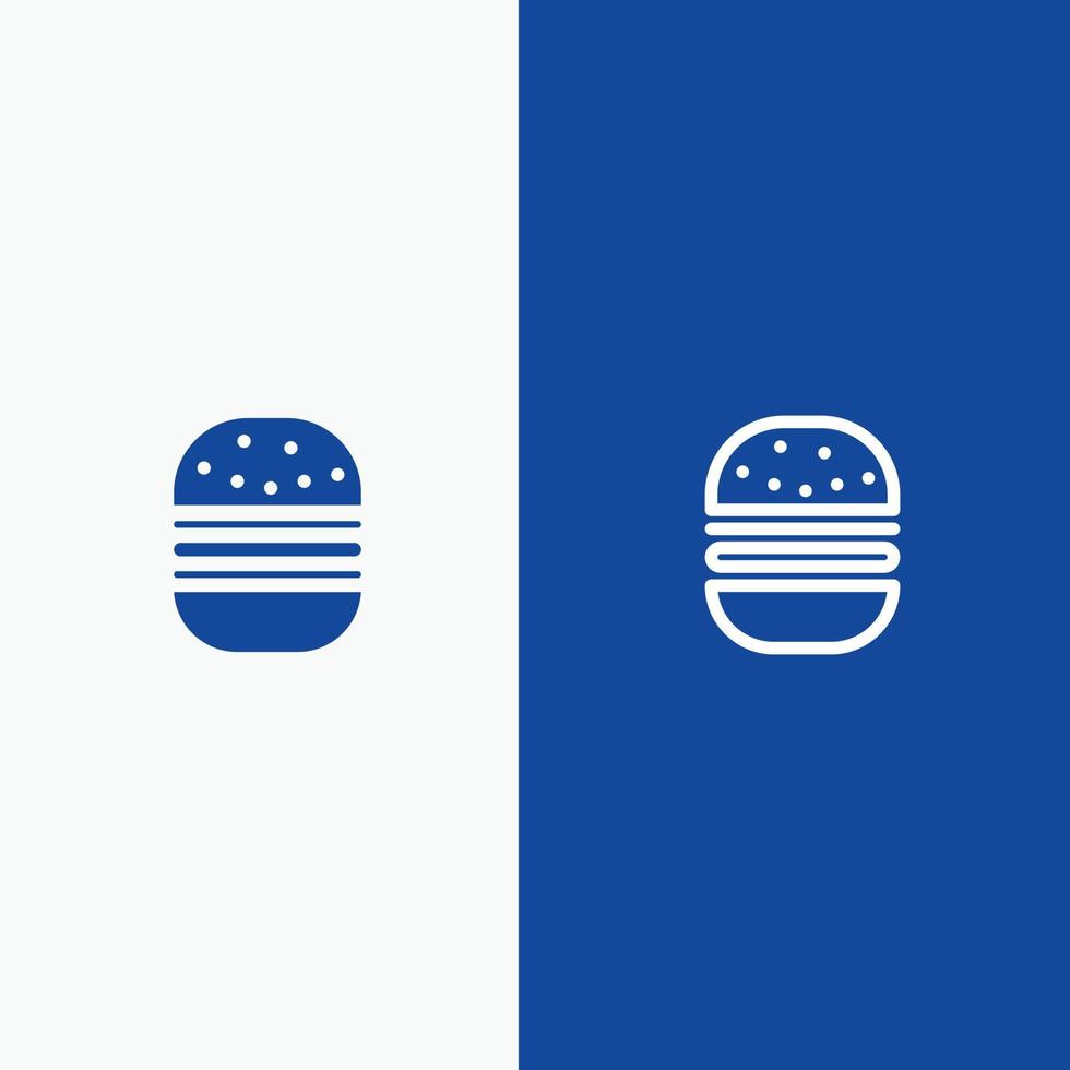 Burger Fast food Fast Food Line and Glyph Solid icon Blue banner vector