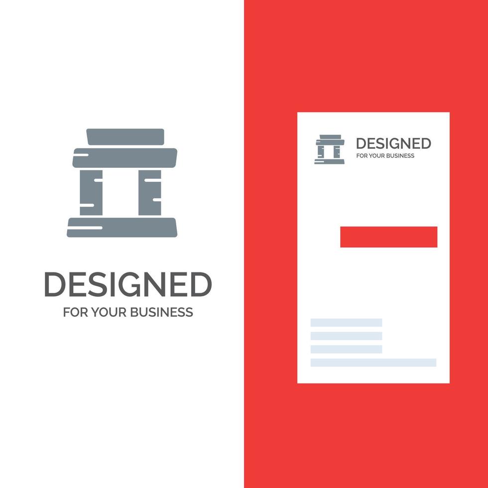 Landmark Paris Tower Grey Logo Design and Business Card Template vector