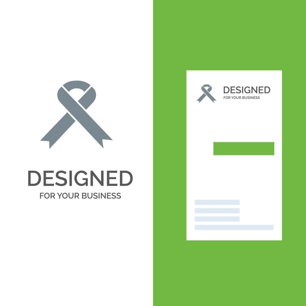 Ribbon Aids Health Medical Grey Logo Design and Business Card Template vector