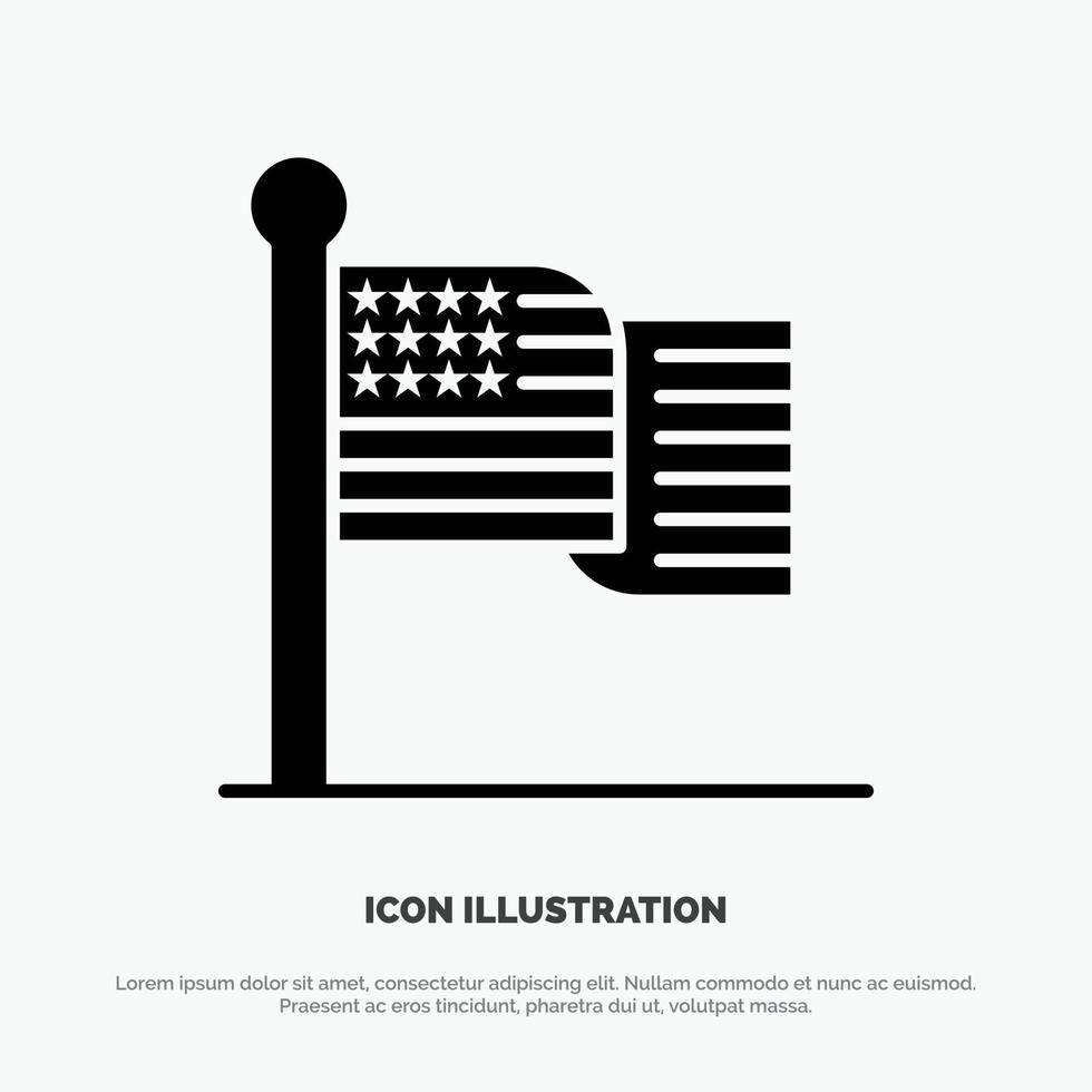 American Flag Thanksgiving Usa solid Glyph Icon vector