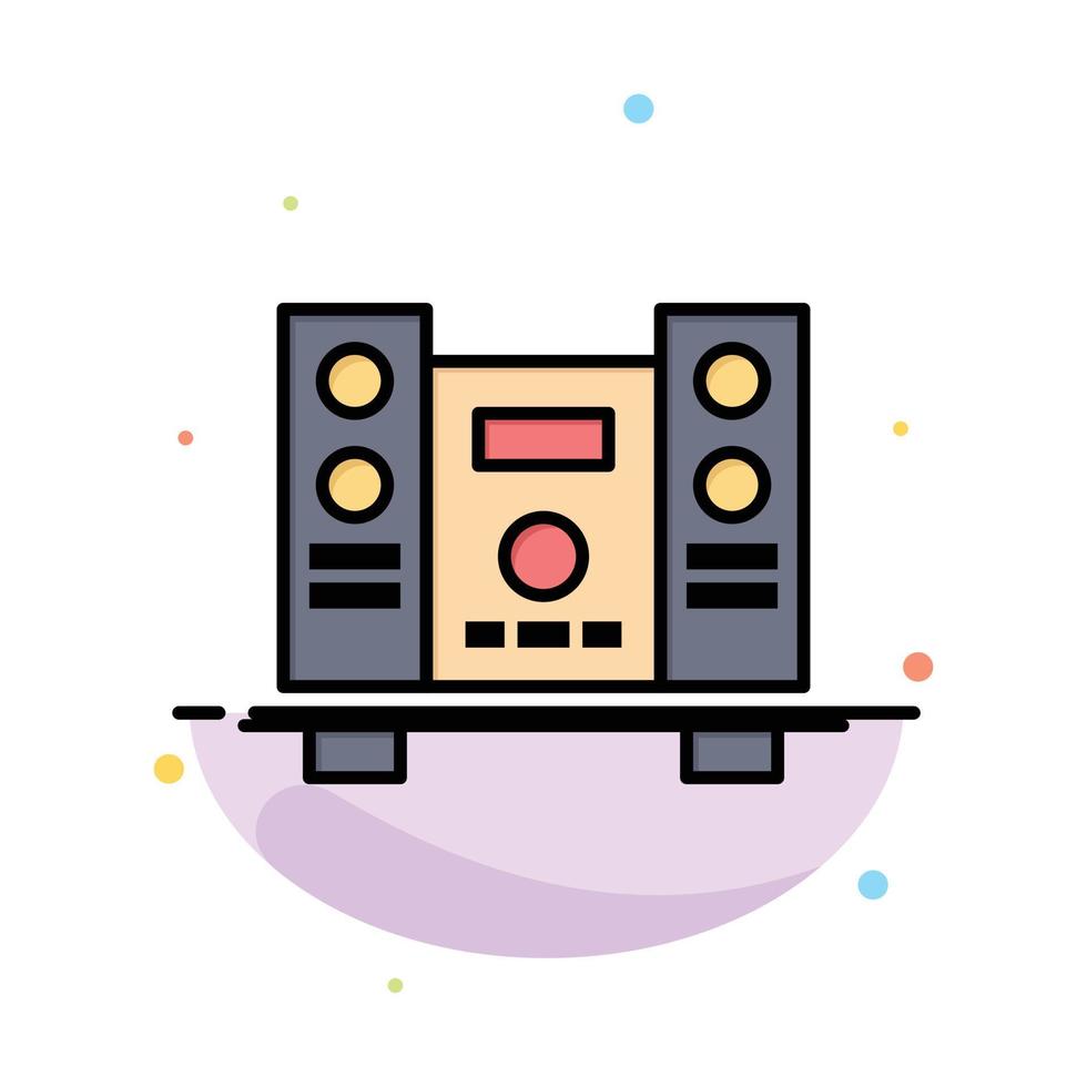 Woofer Loud Speaker Music Abstract Flat Color Icon Template vector