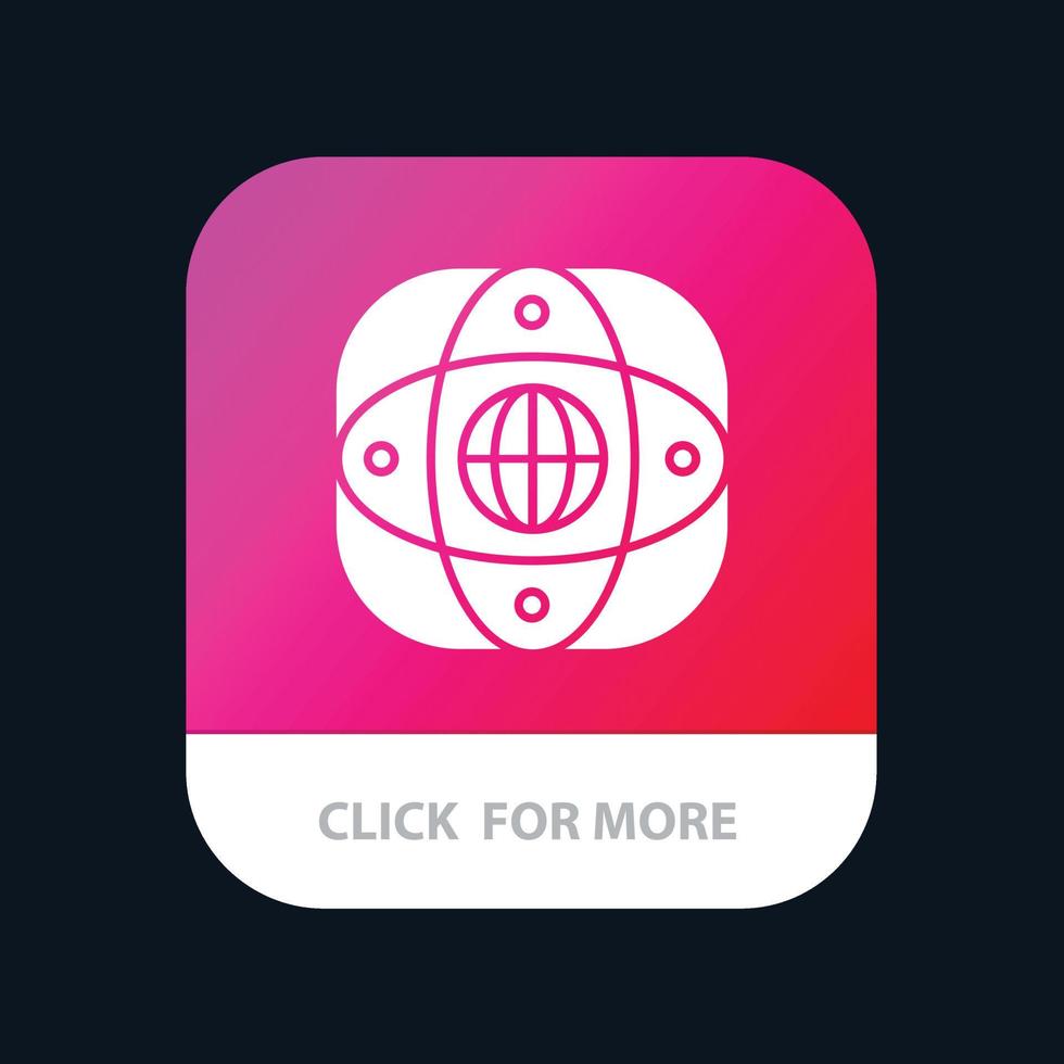 Artificial Connection Earth Global Globe Mobile App Button Android and IOS Glyph Version vector