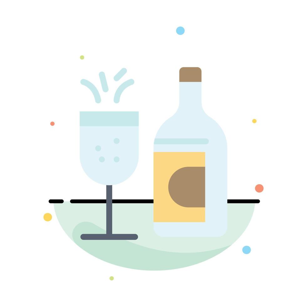 Glass Bottle Easter Drink Abstract Flat Color Icon Template vector