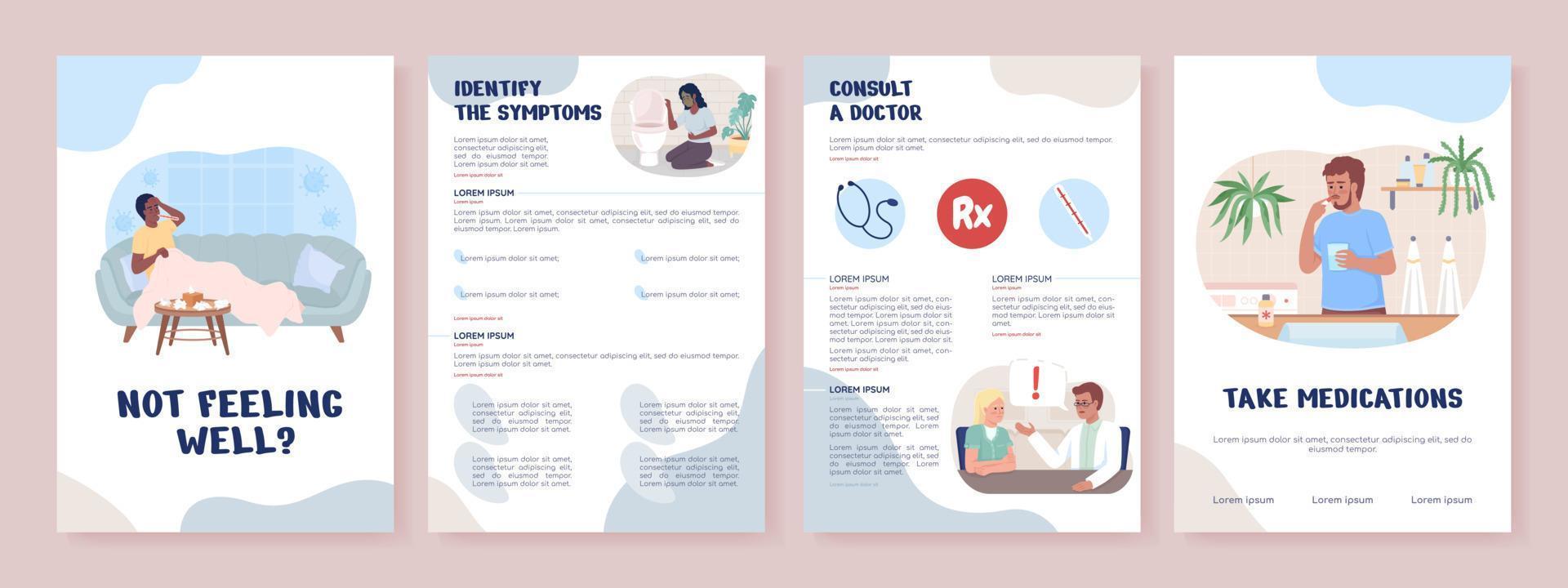 Disease flat vector brochure template. Booklet, leaflet printable flat color designs. Editable magazine page, reports kit with text space