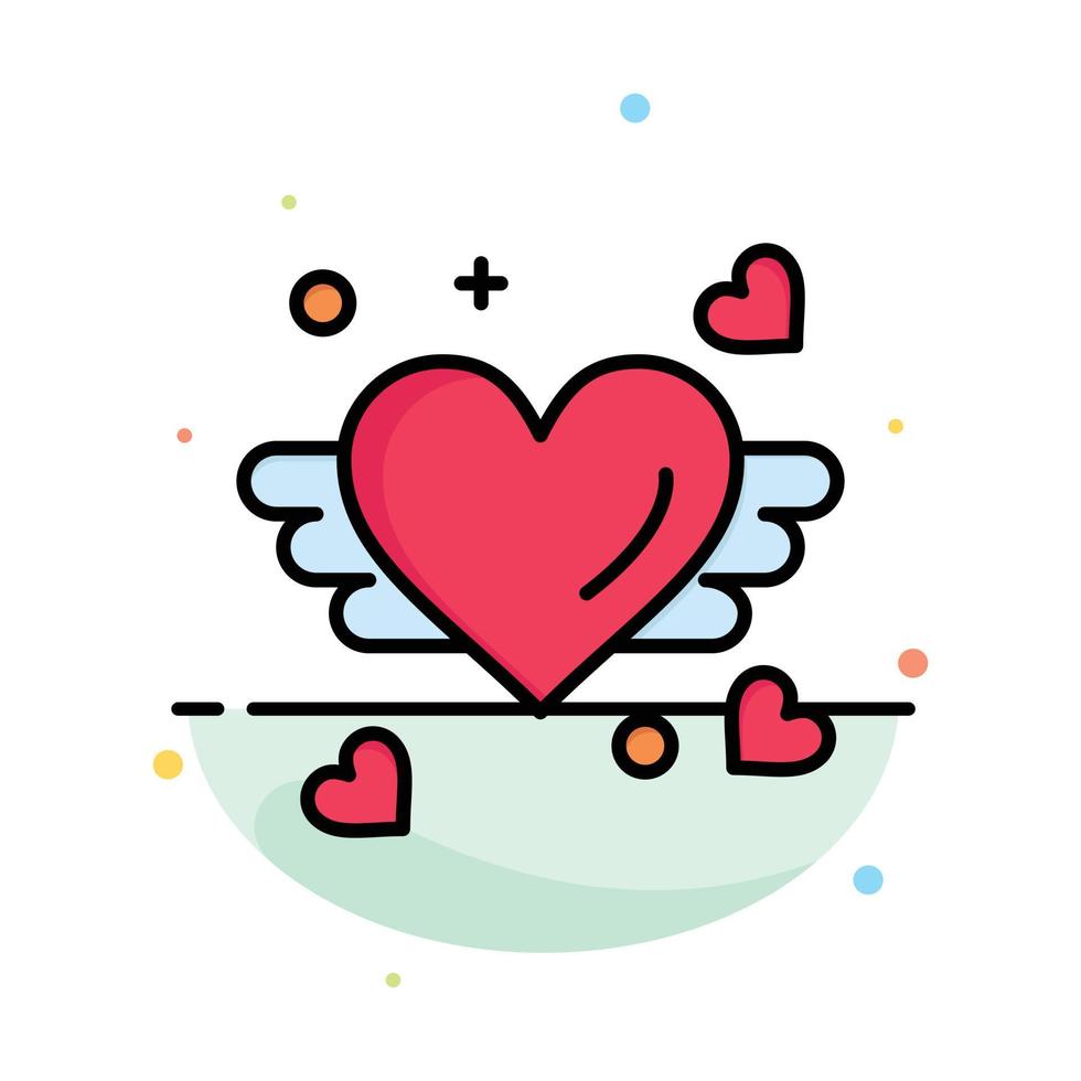 Loving Love Heart Wedding Abstract Flat Color Icon Template vector