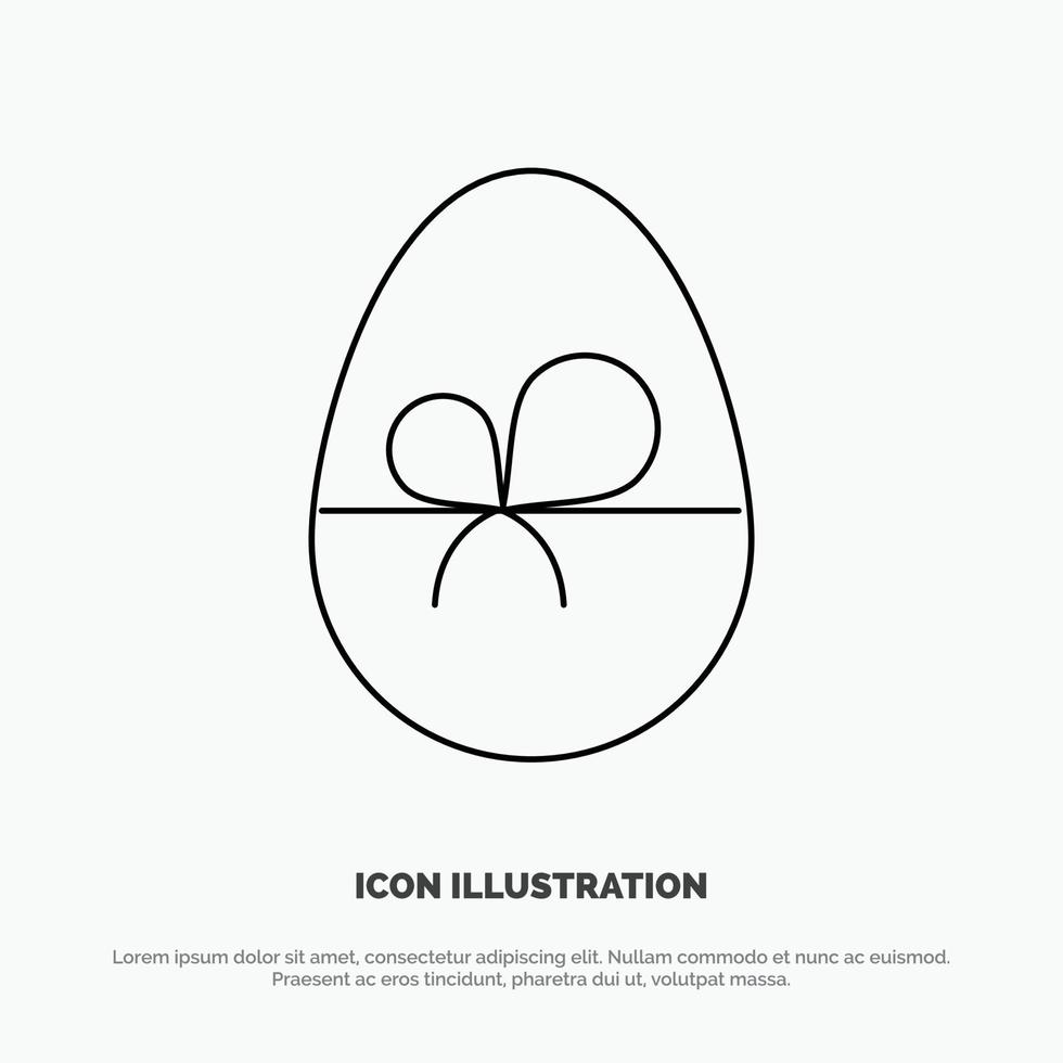 Egg Gift Easter Nature Line Icon Vector