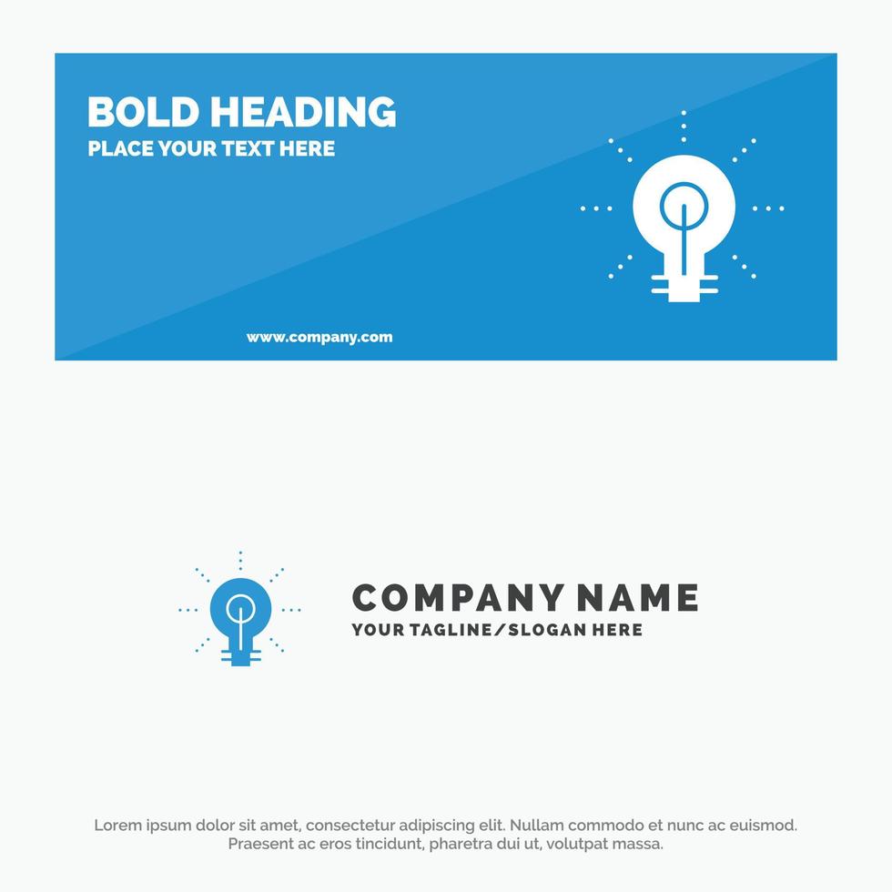 Bulb Glow Idea Insight Inspiriting SOlid Icon Website Banner and Business Logo Template vector