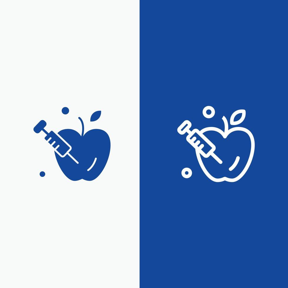 Apple Gravity Science Line and Glyph Solid icon Blue banner Line and Glyph Solid icon Blue banner vector