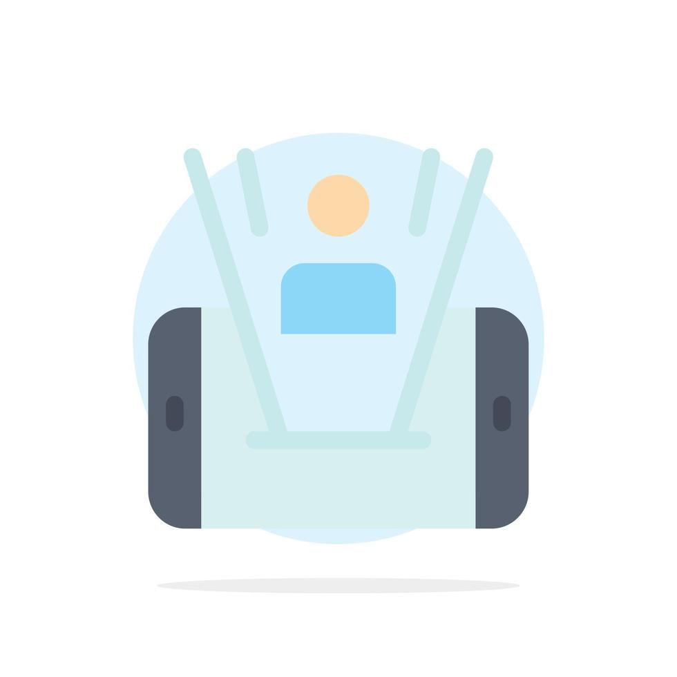 Mobile Cell Man Technology Abstract Circle Background Flat color Icon vector