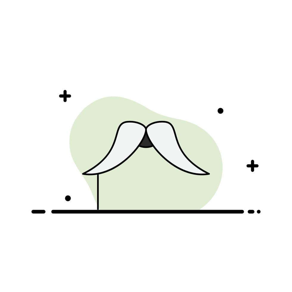 moustache Hipster movember male men Flat Color Icon Vector