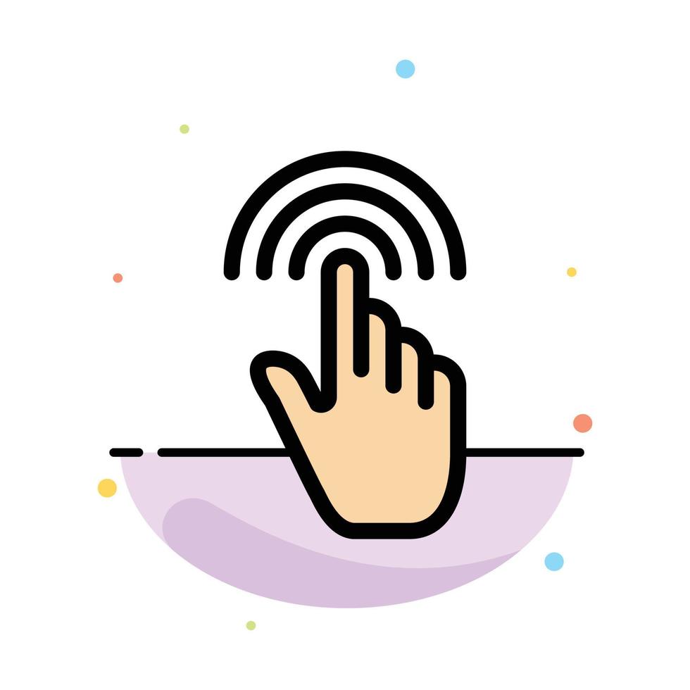 Finger Gestures Hand Interface Tap Abstract Flat Color Icon Template vector