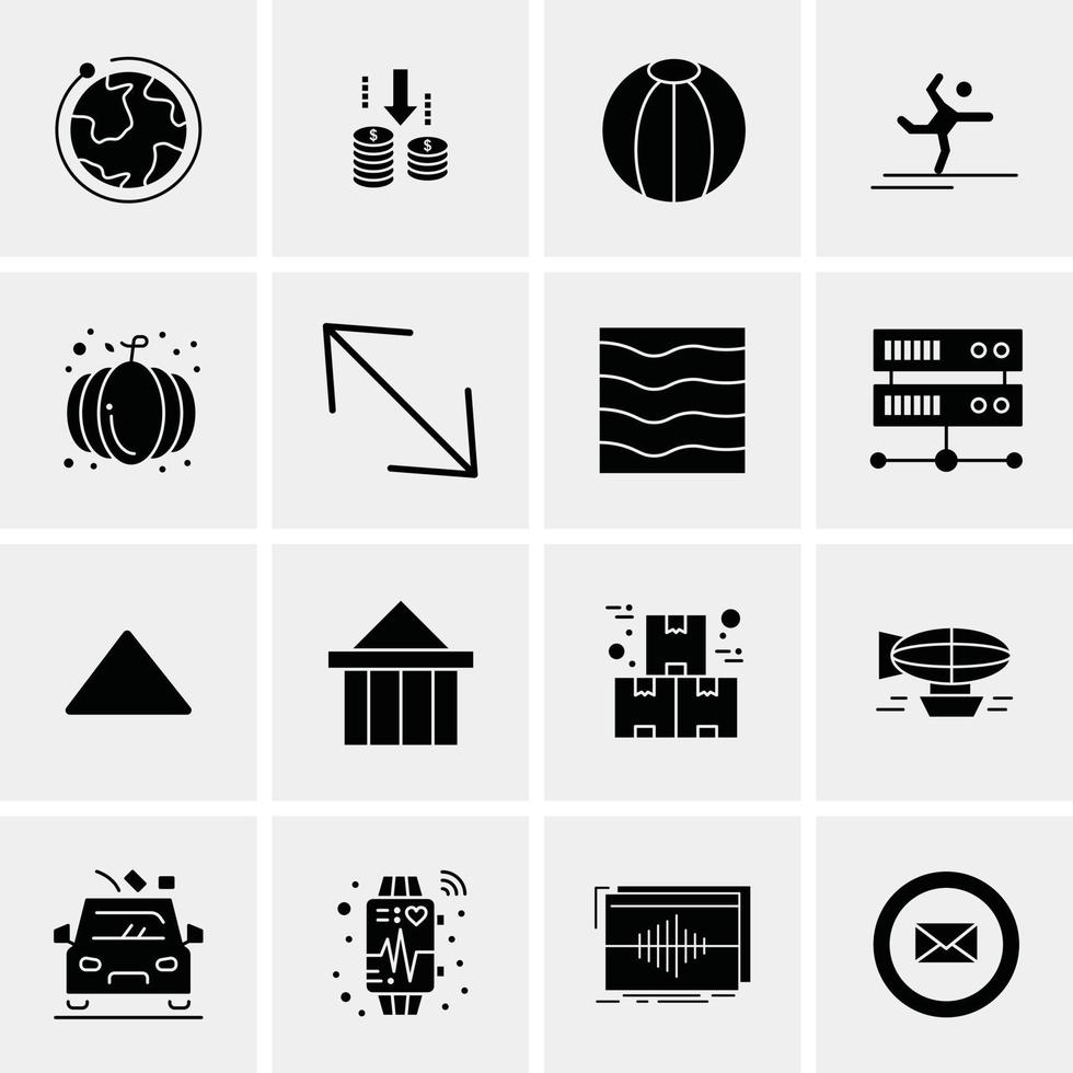 16 iconos de negocios universales vector ilustración de icono creativo para usar en proyectos relacionados con la web y dispositivos móviles