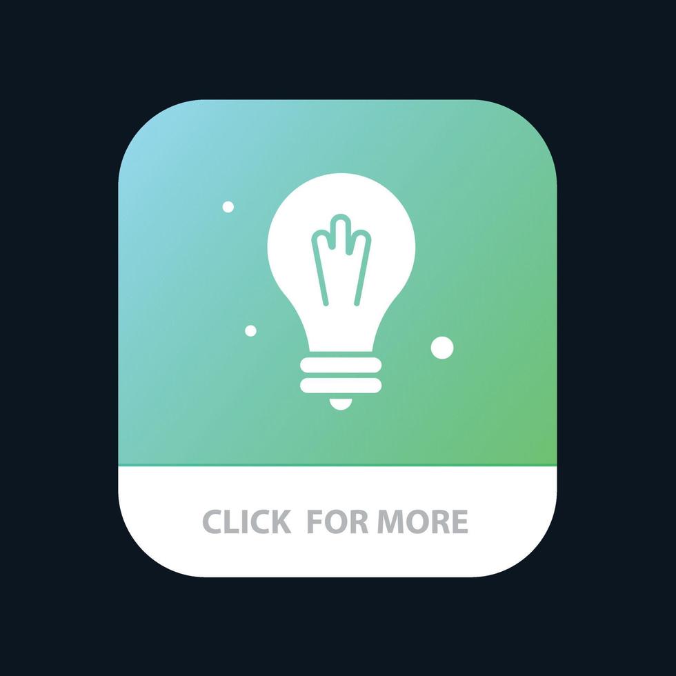 Bulb Idea Science Mobile App Button Android and IOS Glyph Version vector
