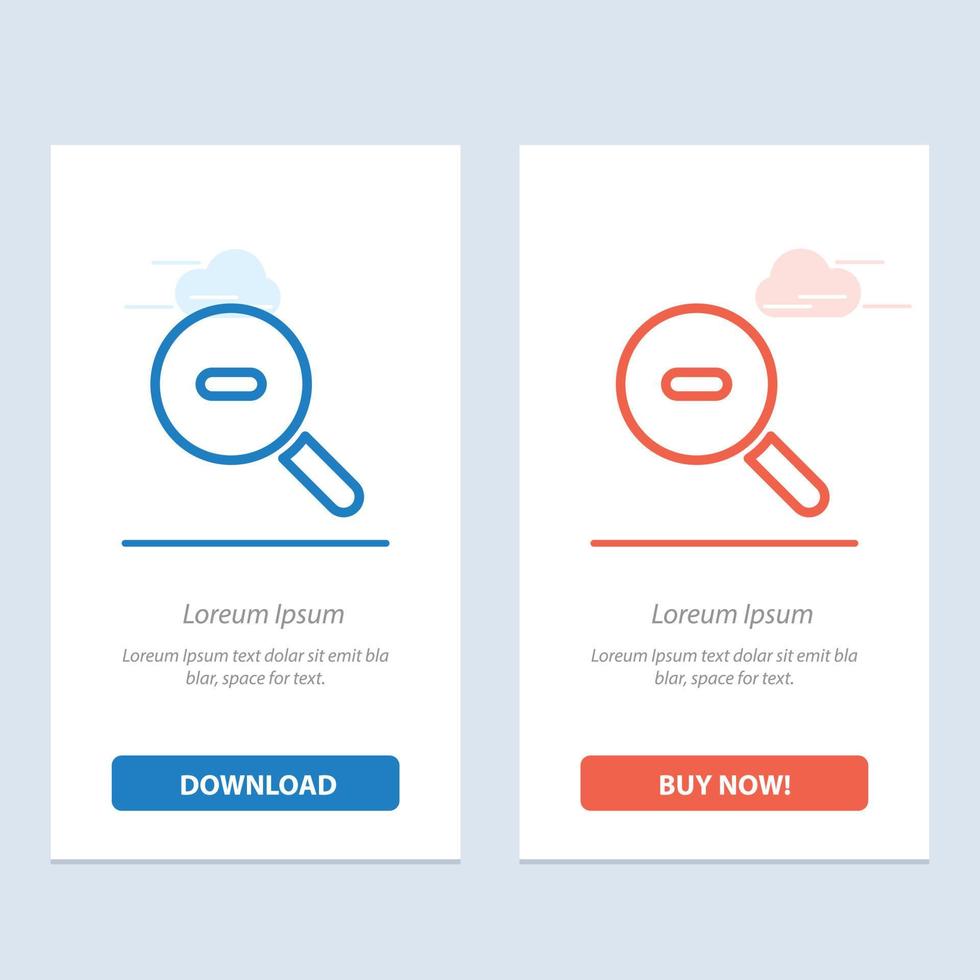 Search Research Zoom  Blue and Red Download and Buy Now web Widget Card Template vector