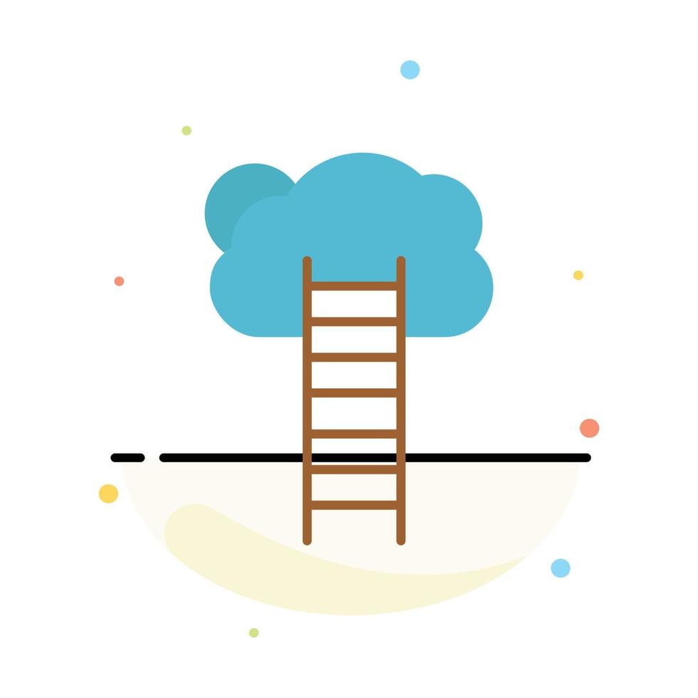 Growth Business Career Growth Heaven Ladder Stairs Abstract Flat Color Icon Template vector