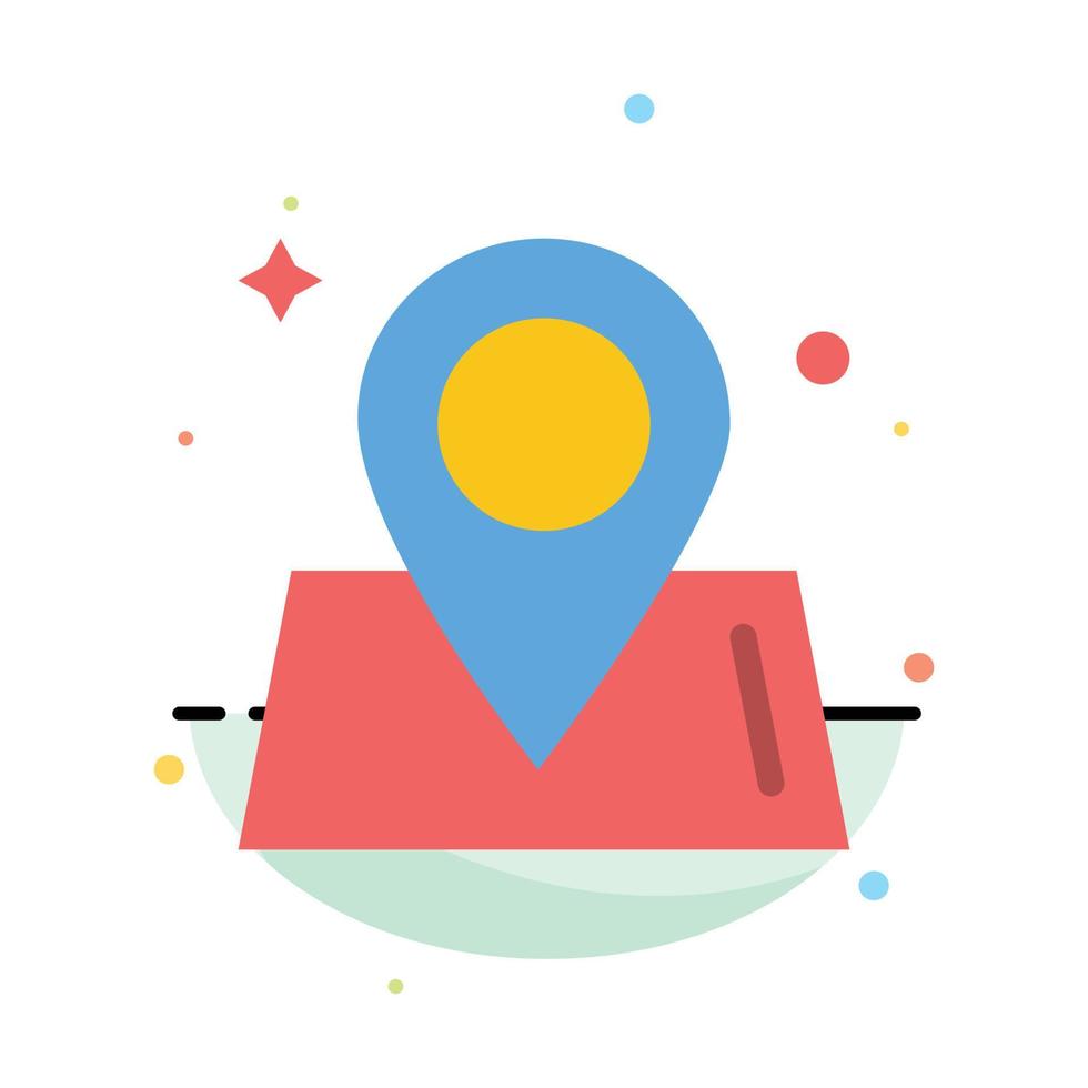 Location Map Way World Abstract Flat Color Icon Template vector