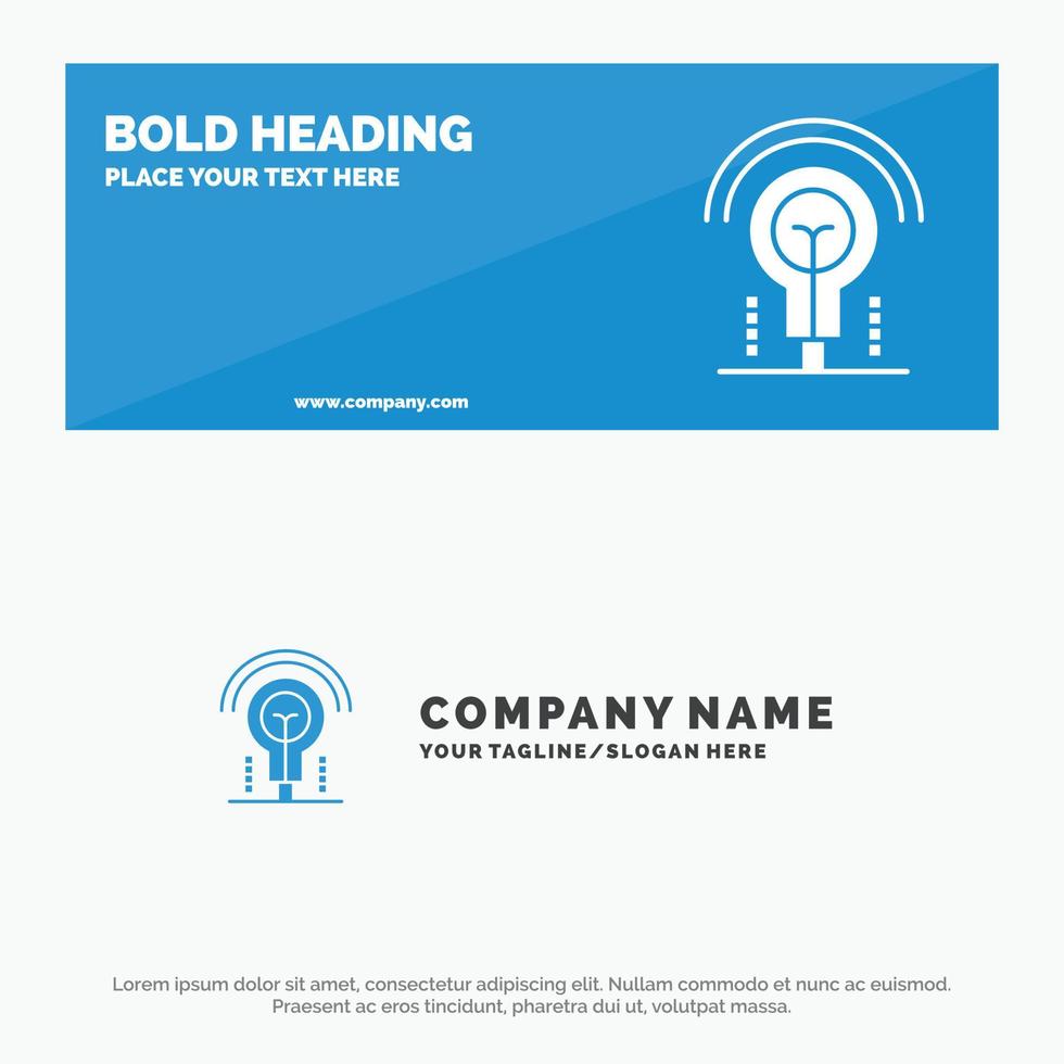 Bulb Idea Light Hotel SOlid Icon Website Banner and Business Logo Template vector