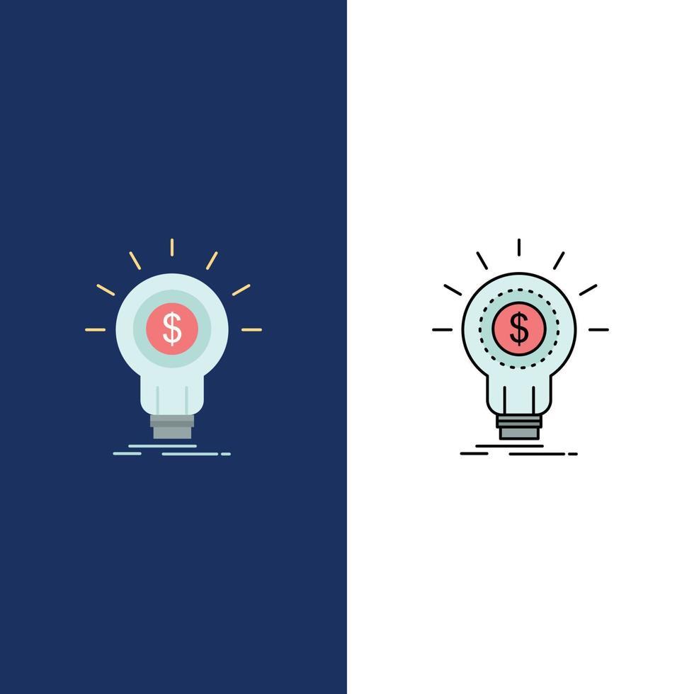 Finance financial idea money startup Flat Color Icon Vector