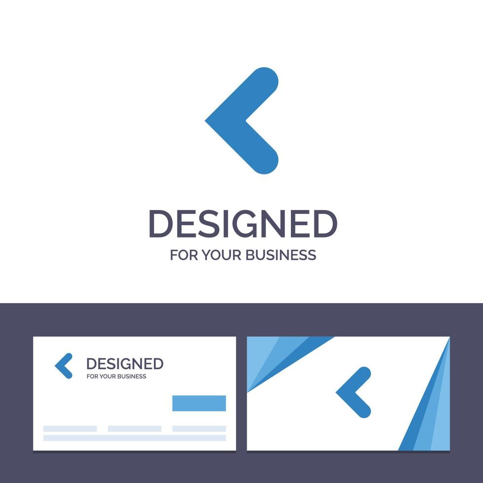 Creative Business Card and Logo template Arrow Back Backward Left Vector Illustration