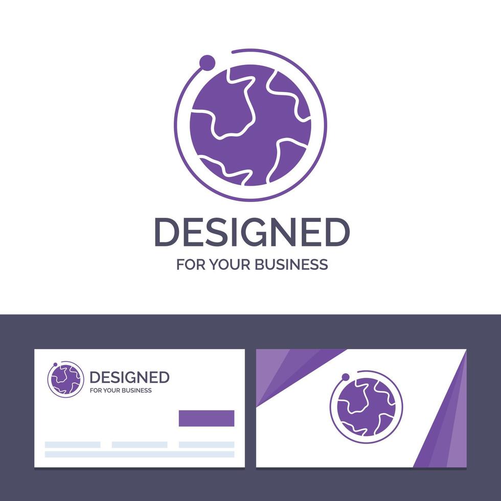 Creative Business Card and Logo template Globe World Internet Hotel Vector Illustration