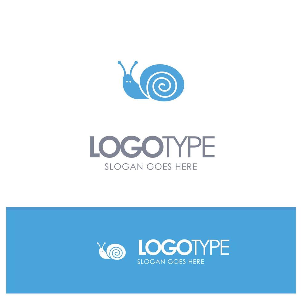 Bug Easter Snail Spring Blue Solid Logo with place for tagline vector