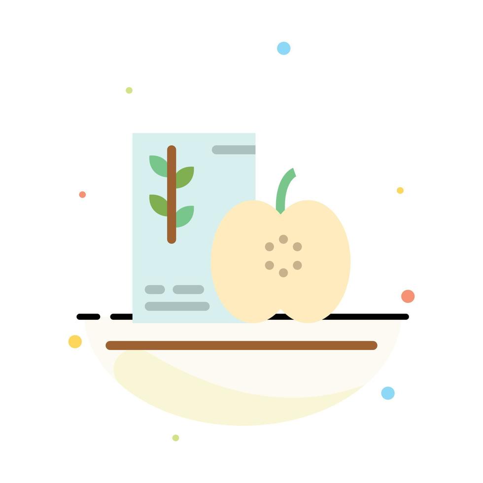 Breakfast Diet Food Fruits Healthy Abstract Flat Color Icon Template vector