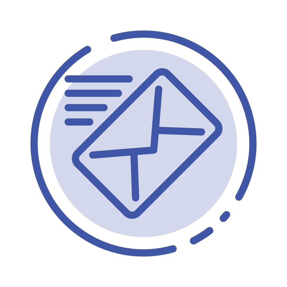 Email Mail Message Sent Blue Dotted Line Line Icon vector