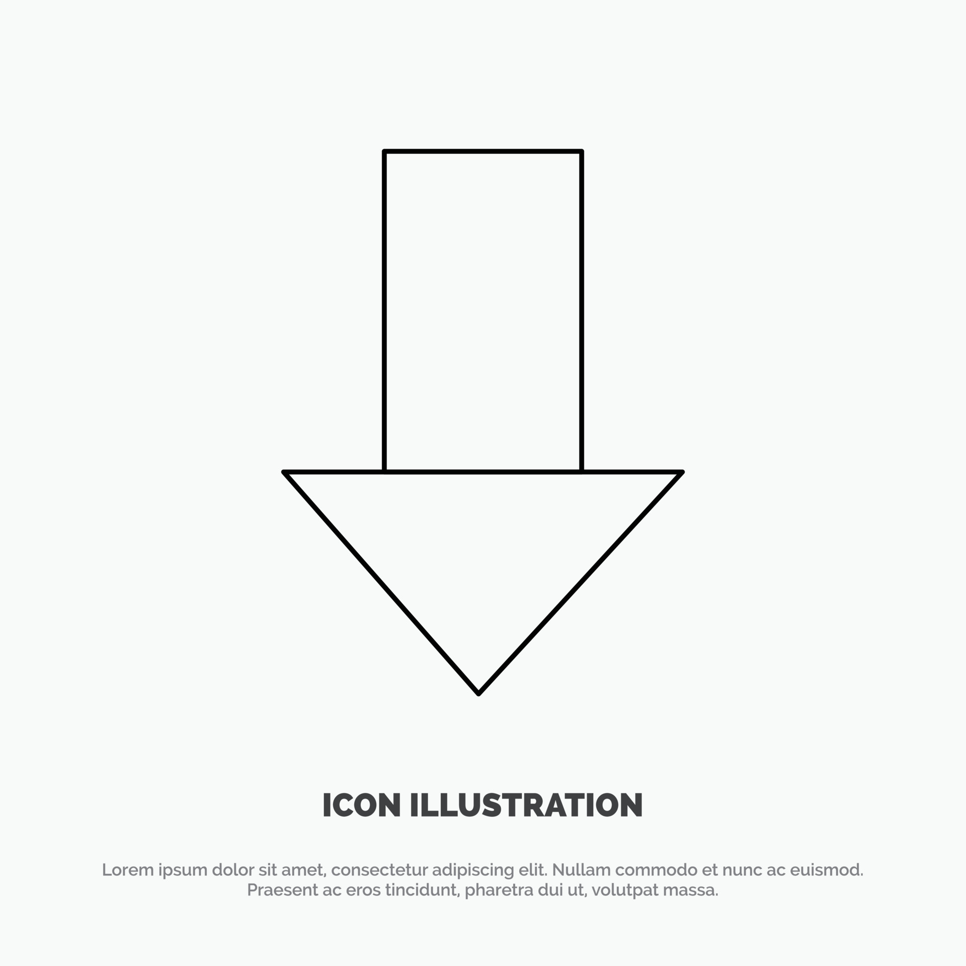 Arrow Down Down Arrow Direction Line Icon Vector 13141812 Vector Art at ...