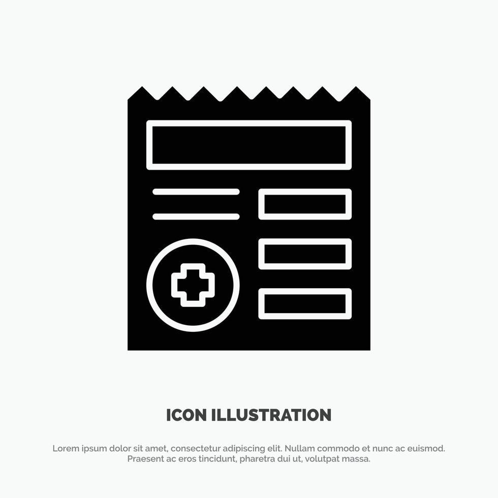 Basic Document Ui Medical solid Glyph Icon vector