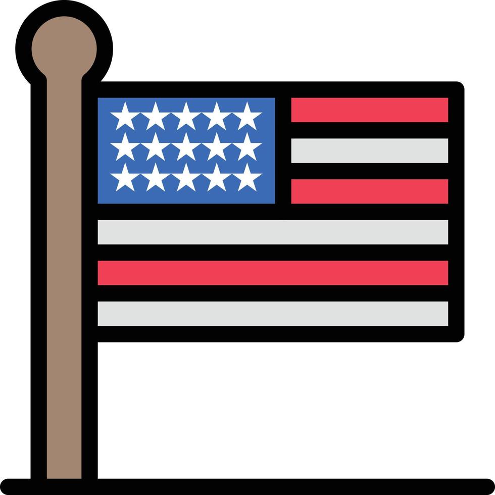 bandera estados unidos usa color plano icono vector icono banner plantilla