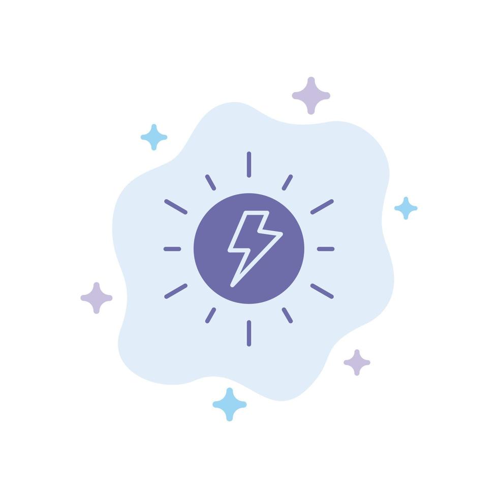 Energy  Solar Sun Charge Blue Icon on Abstract Cloud Background vector