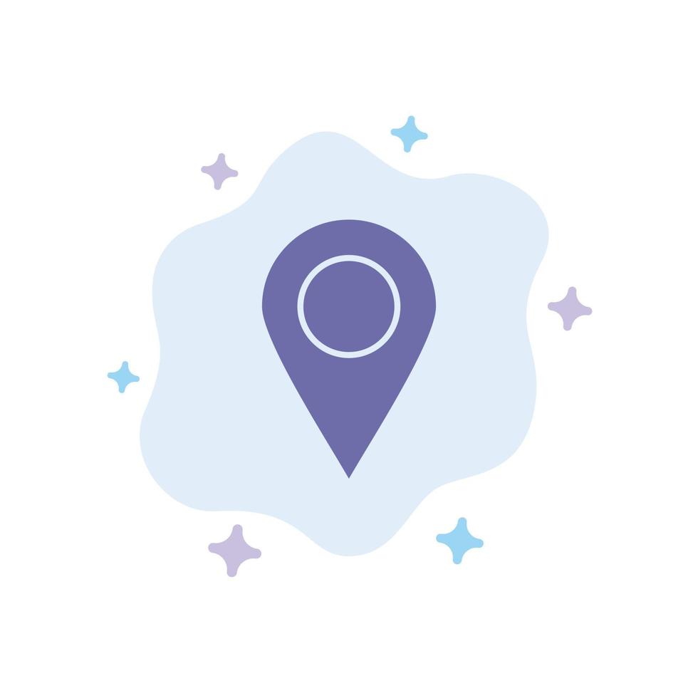 Location Marker Pin Blue Icon on Abstract Cloud Background vector