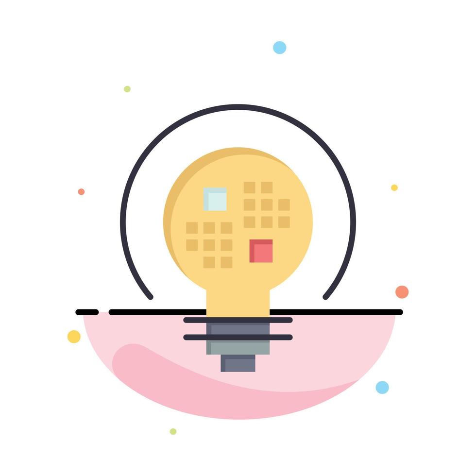 Data Insight Light Bulb Abstract Flat Color Icon Template vector