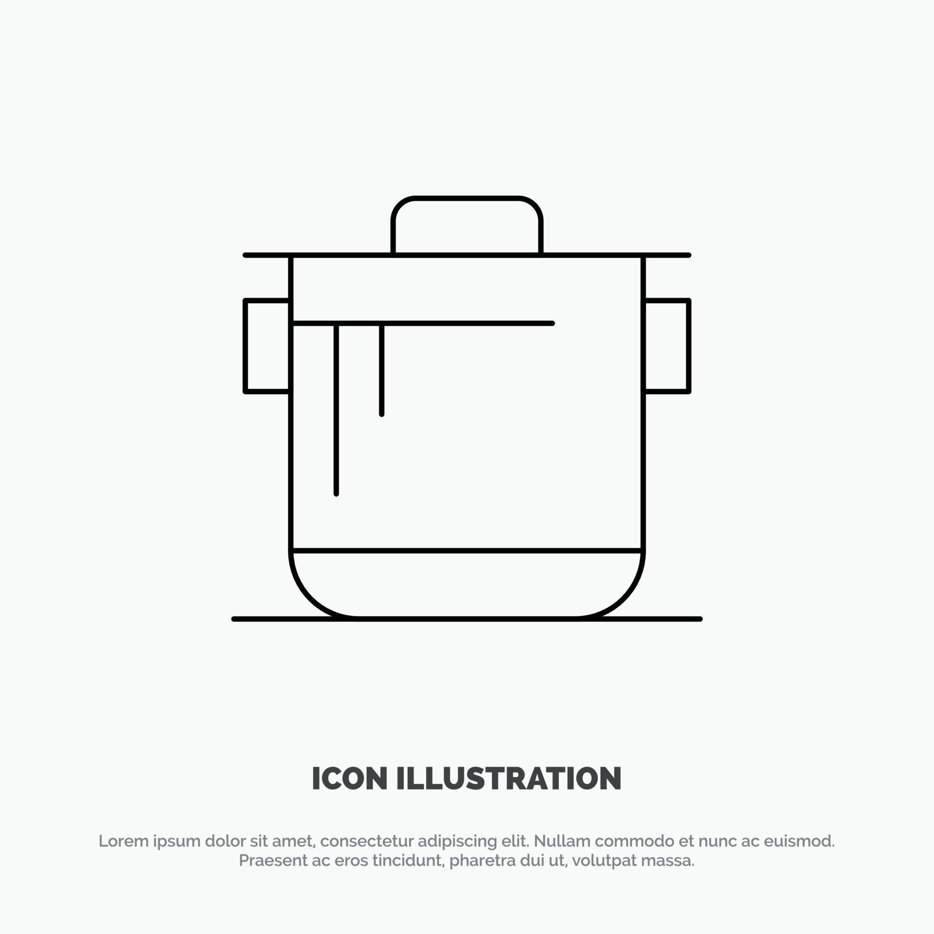 Cooker Kitchen Rice Cook Vector Line Icon 13141990 Vector Art at Vecteezy