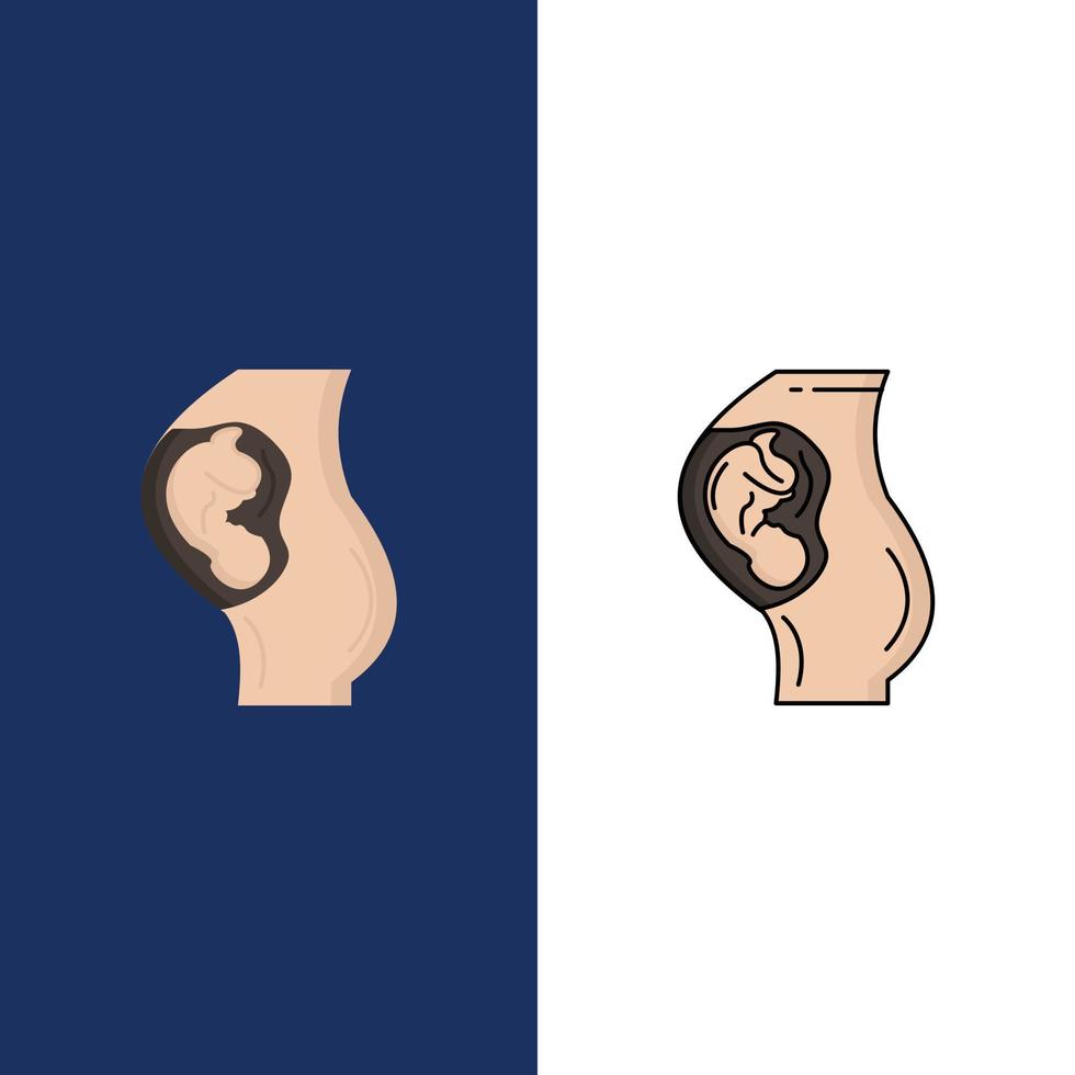 pregnancy pregnant baby obstetrics Mother Flat Color Icon Vector