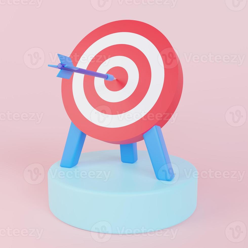 3d model of the target. Business goal. Financial success.  Computer graphics. photo