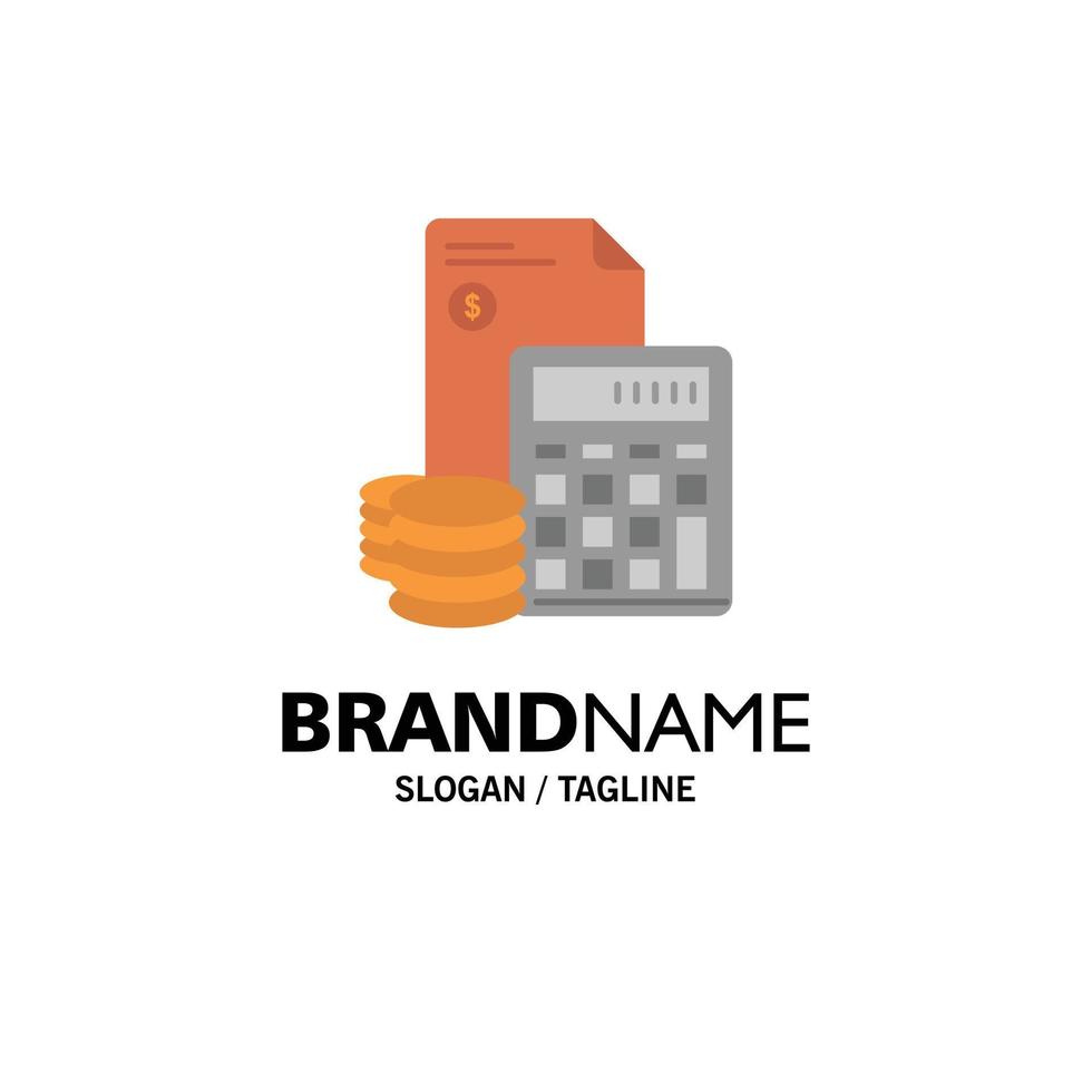 Investment Accumulation Business Debt Savings Calculator Coins Business Logo Template Flat Color vector