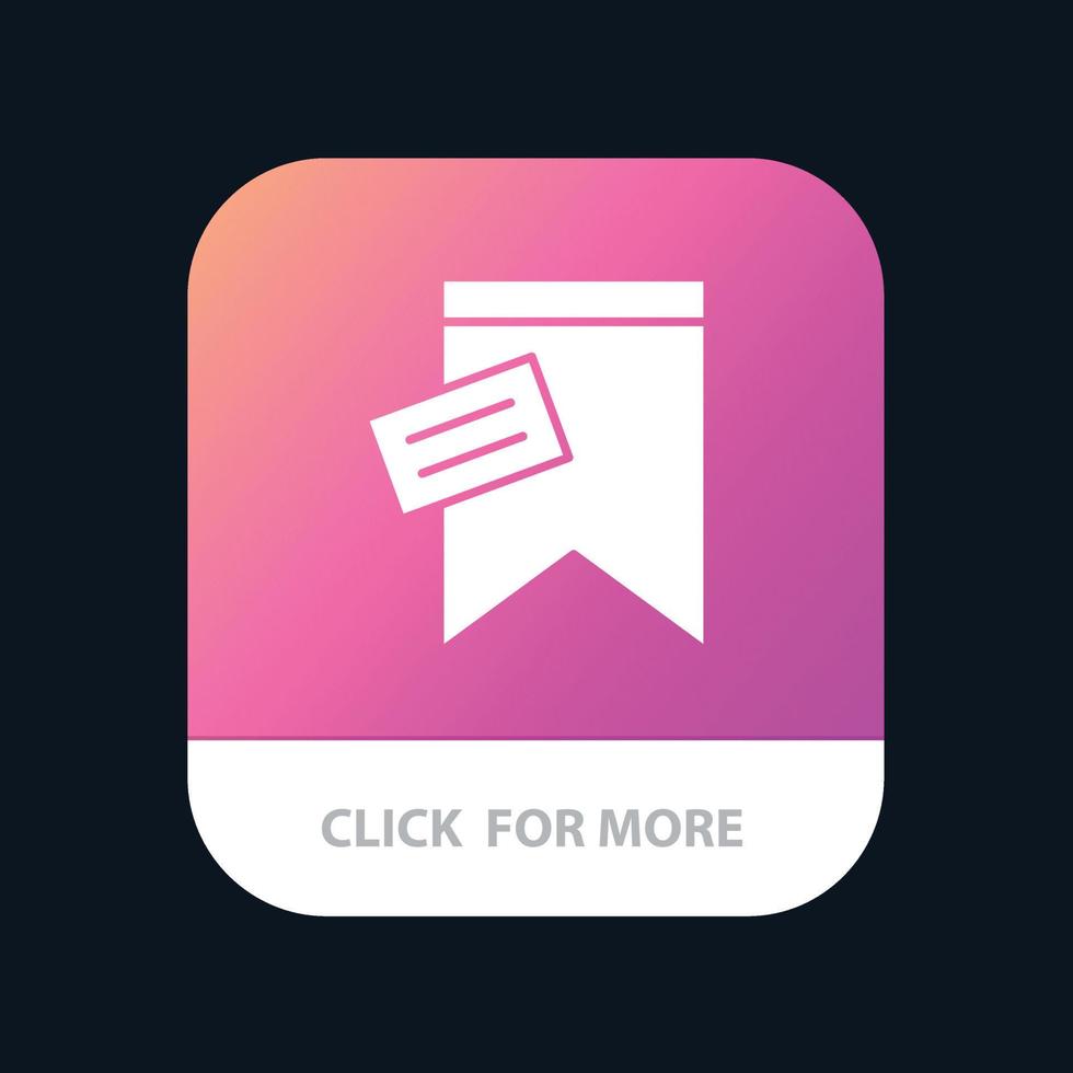 marcar etiqueta firmar texto aplicación móvil botón android e ios versión de glifo vector