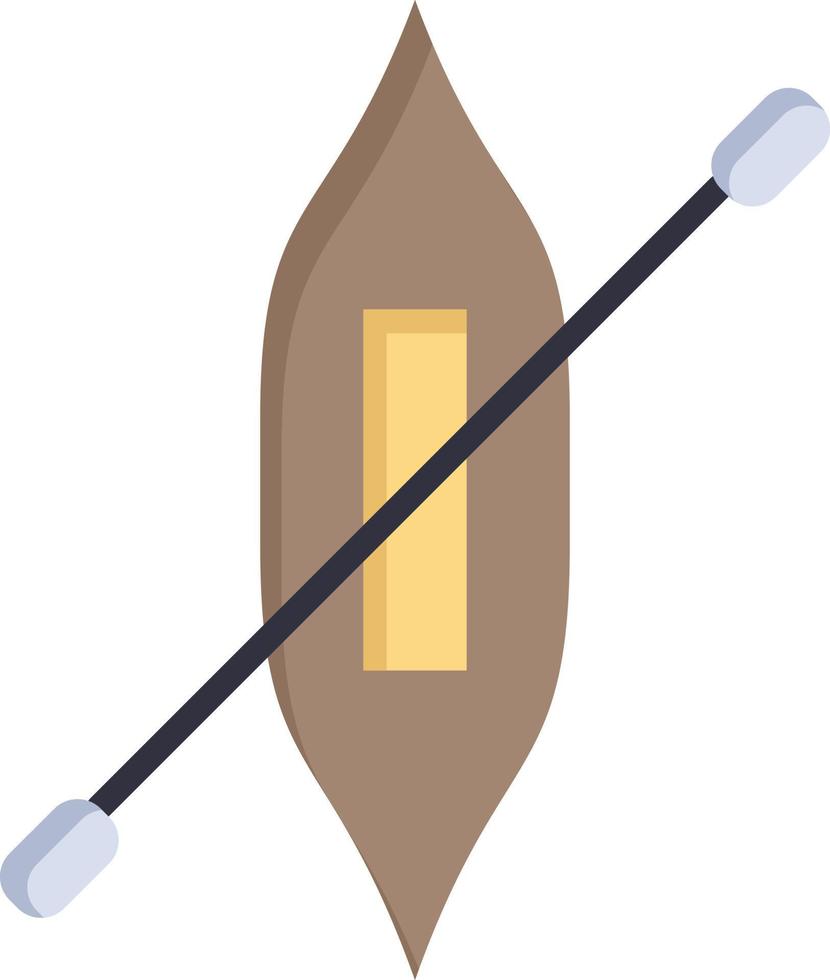 barco canoa kayak barco color plano icono vector icono banner plantilla