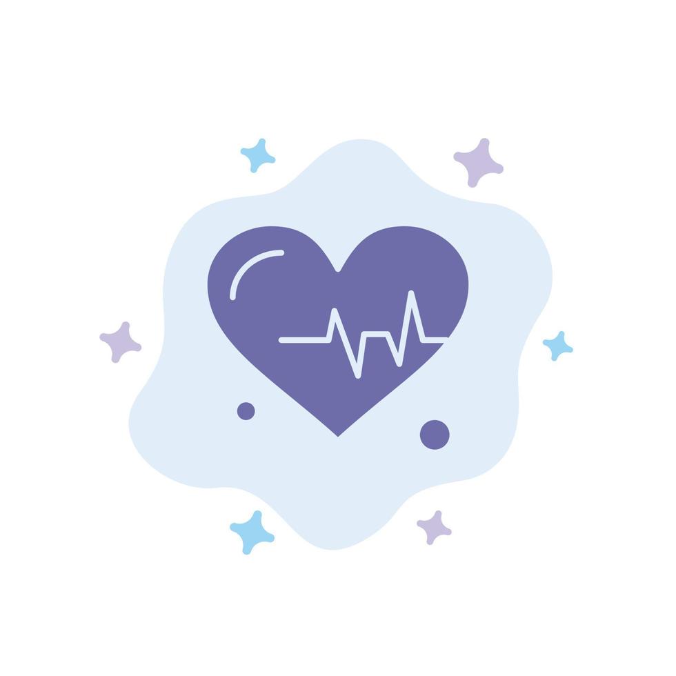 Heart Beat Science Blue Icon on Abstract Cloud Background vector