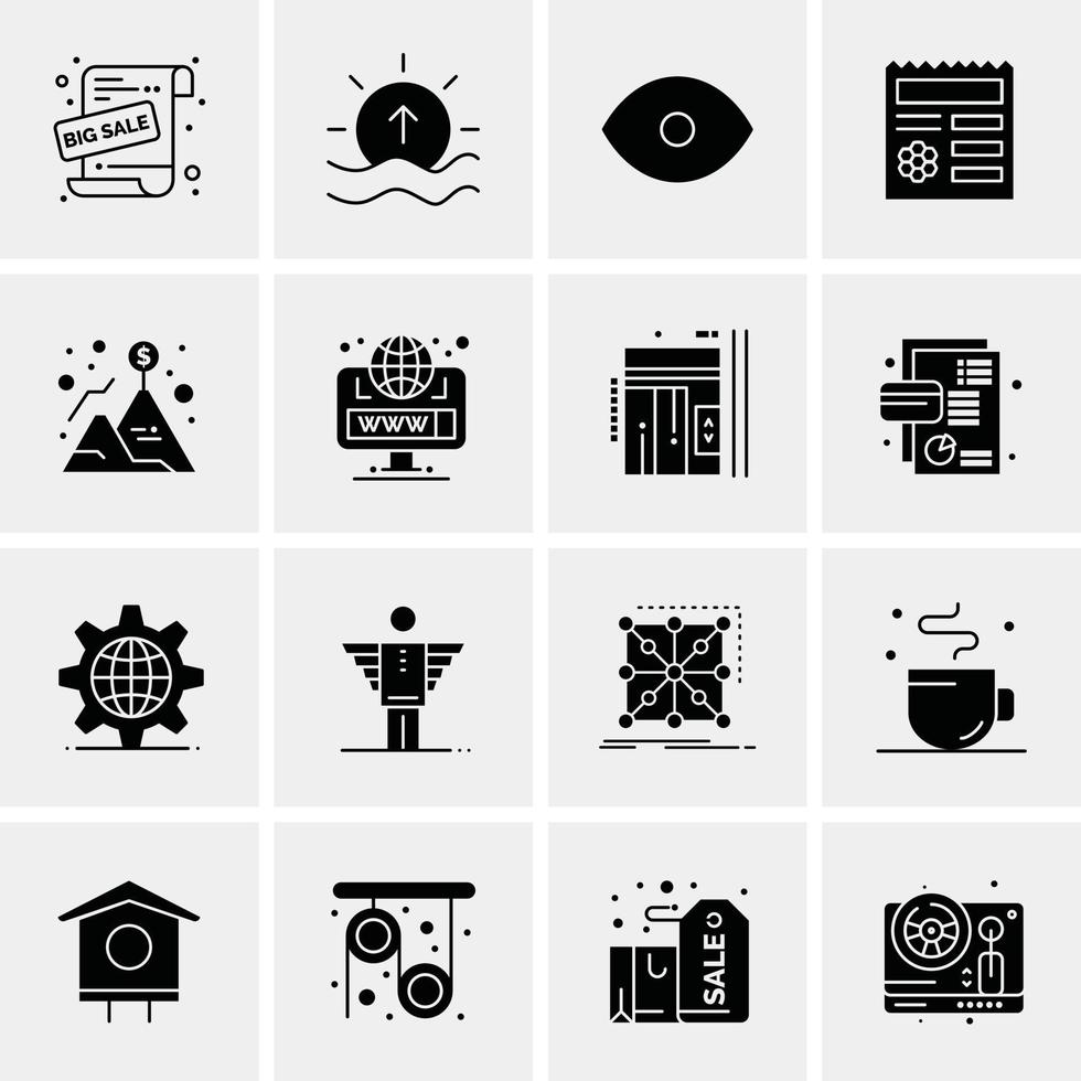 16 iconos de negocios universales vector ilustración de icono creativo para usar en proyectos relacionados con la web y dispositivos móviles