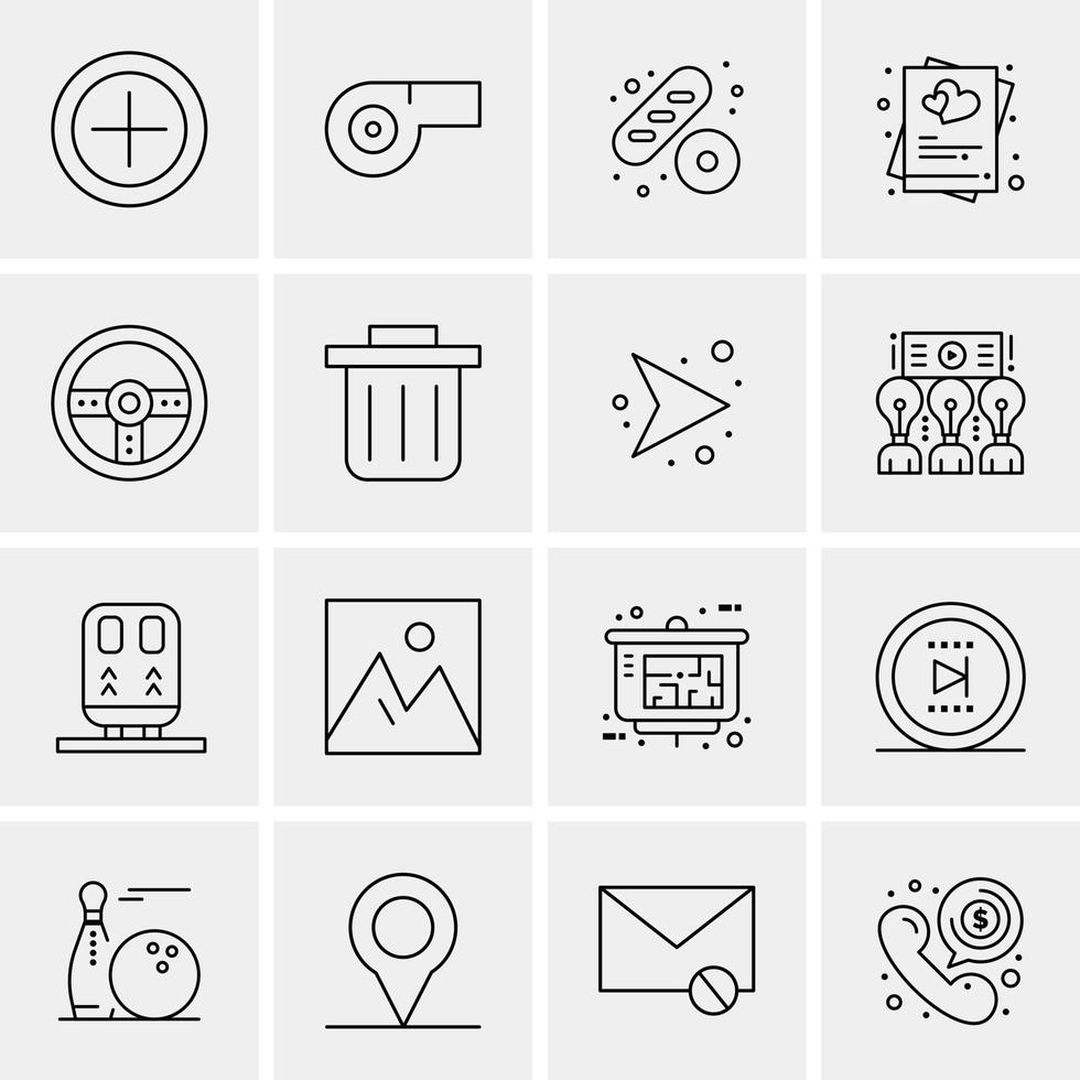 16 iconos universales de negocios vector ilustración de icono creativo para usar en proyectos relacionados con la web y dispositivos móviles